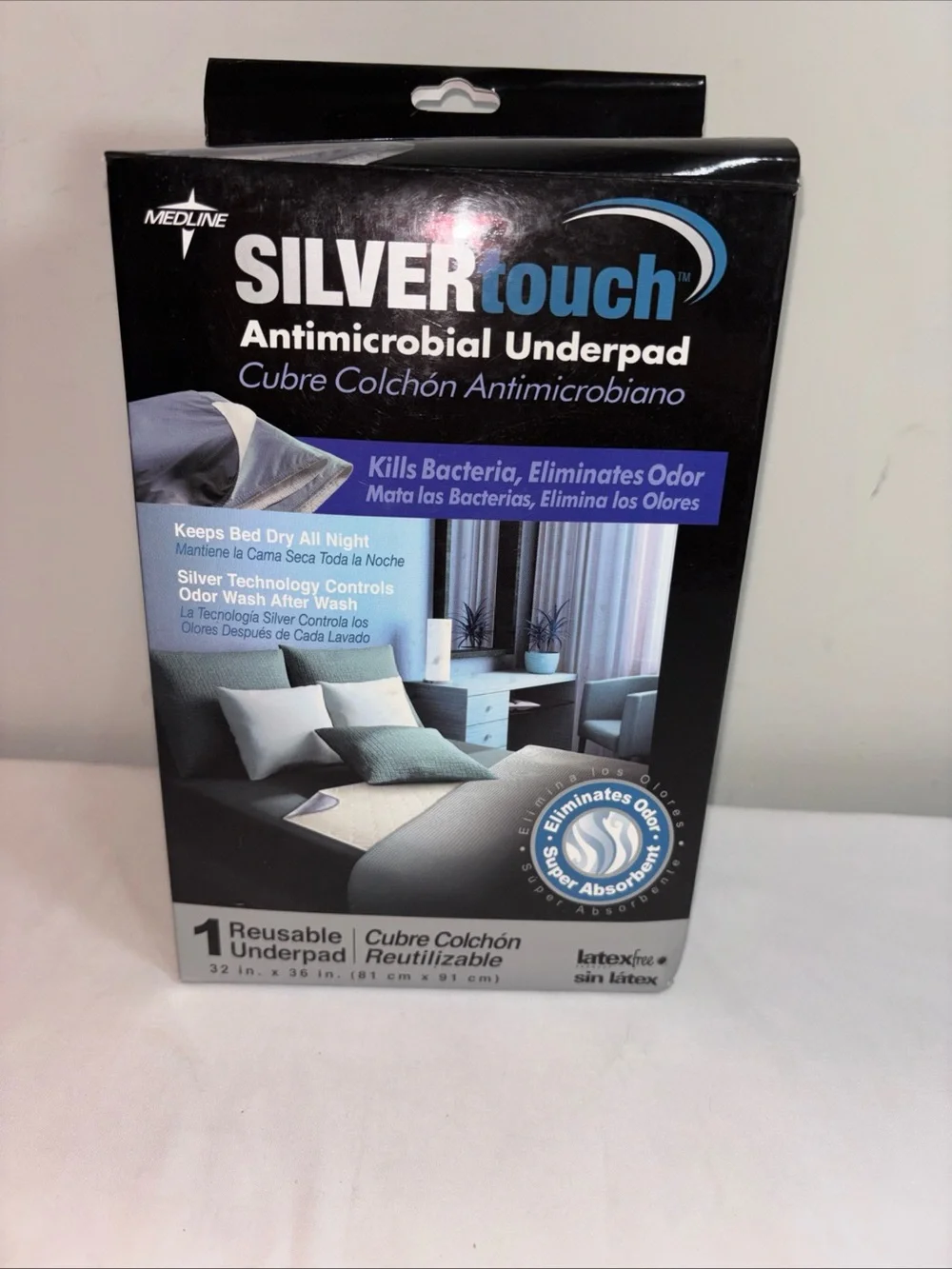 Silver Jeans Silvertouch Antimicrobial Underpad - Black Box with Blue Accents